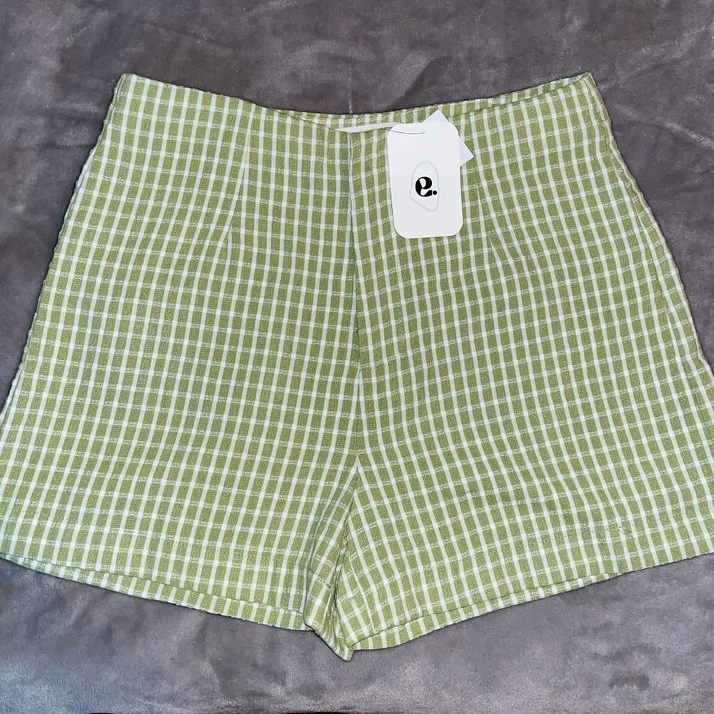 Elodie Plaid Linen Shorts